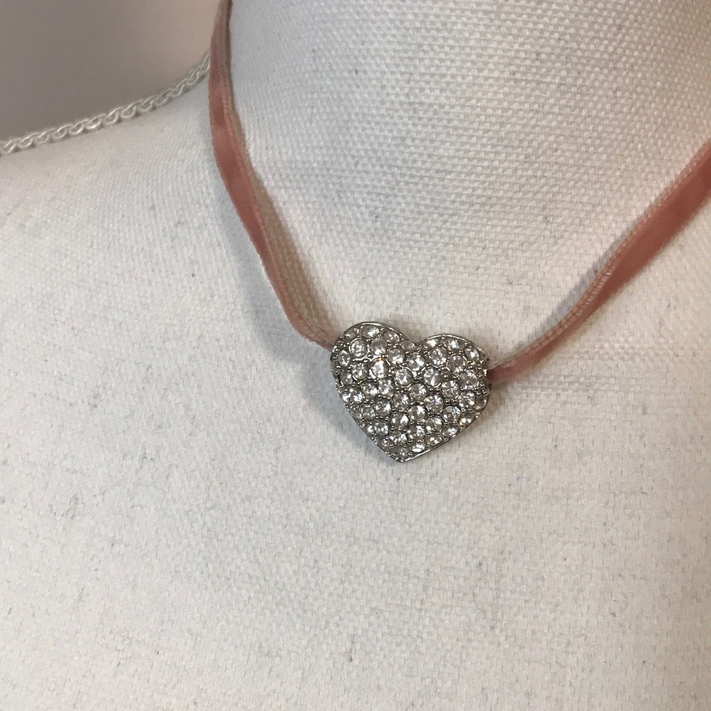 Sparkly Heart Rhinestone Necklace - Picture 3 of 3